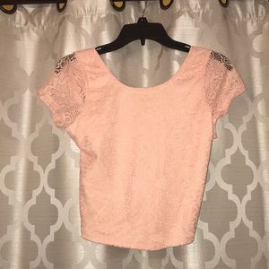 Pink lacy short shirt